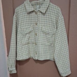 Dolan Cream Houndstooth Blazer